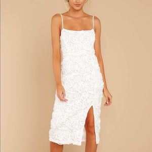 NWT SOLD OUT- White 3D Floral Midi Dress